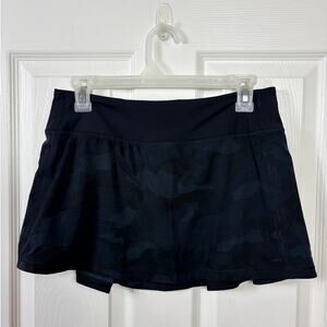Lululemon Pace Rival Skirt Skort Size 6 Incognito Camo Multi Gray Black